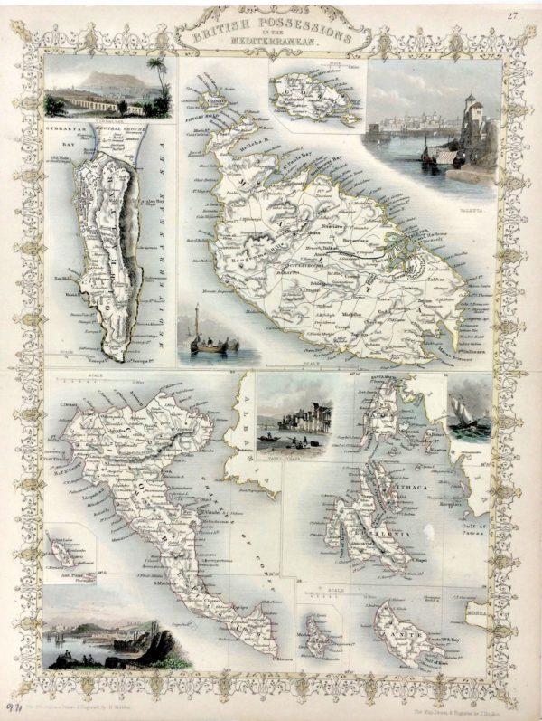British Possessions of the Mediterranean c.1851 - John Tallis